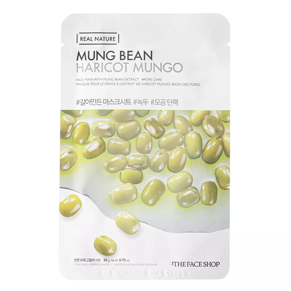 The Face Shop - Natural Mask - Mungbeans - Textilní maska s extraktem z fazolí mungo - 20 g