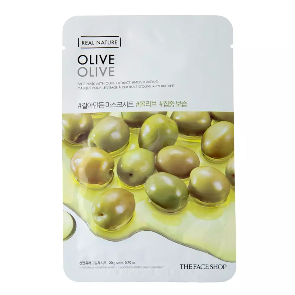 The Face Shop - Natural Mask Olive - Plátýnková maska s olivovým extraktem - 20 g