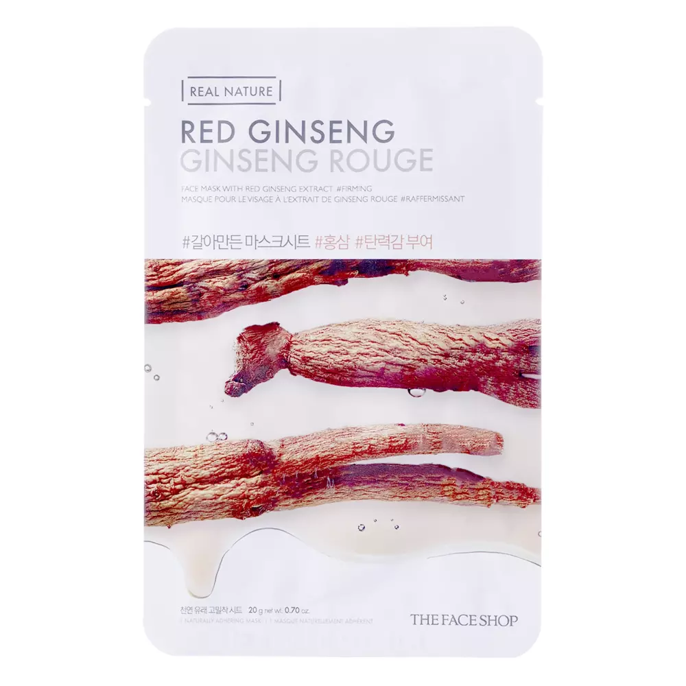 The Face Shop - Natural Mask - Red Ginseng - Textilní maska s extraktem z červeného ženšenu - 20 g
