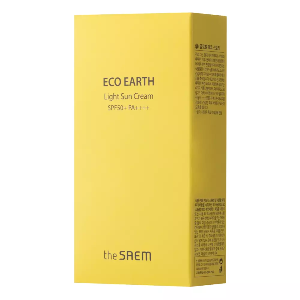 The SAEM - Eco Earth Light Sun Cream - SPF50+/PA++++ - Lehký krém s chemickými filtry - 50 g