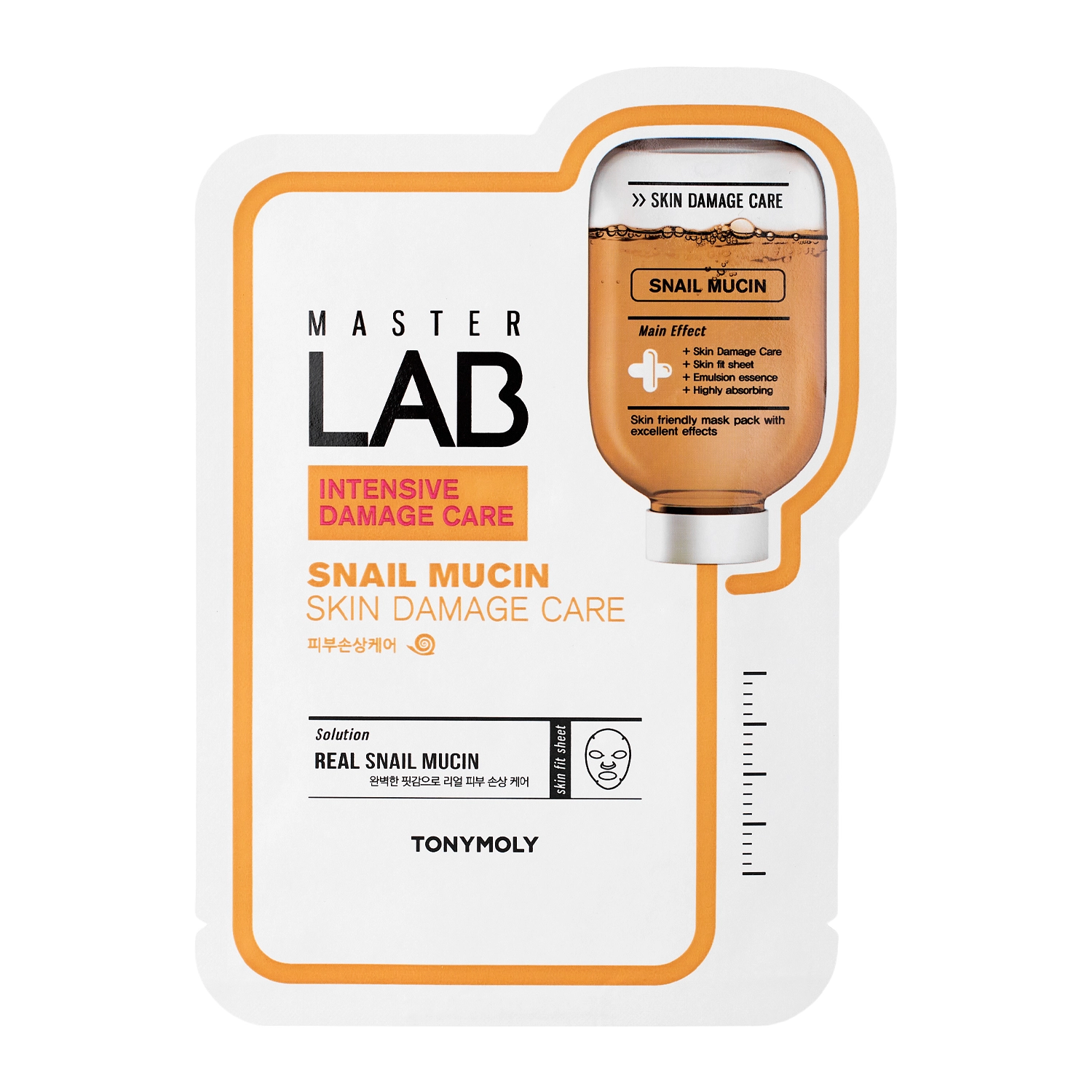 TonyMoly - Master Lab Mask Sheet Snail Mucin - Plátýnková maska se šnečím slizem -1ks/19 g