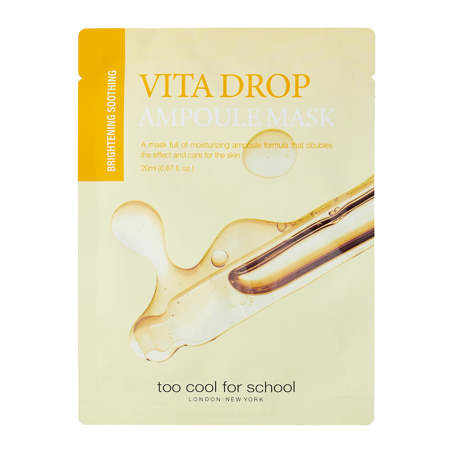 Too Cool for School - Drop Ampoule Mask Sheet Vita Drop Ampoule - Revitalizační plátýnková pleťová maska - 1ks/20g