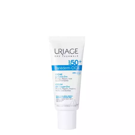 Uriage - Bariéderm - Cica Creme SPF50 - Ochranný krém s obsahem mědi a zinku pro podrážděnou pokožku - 40 ml