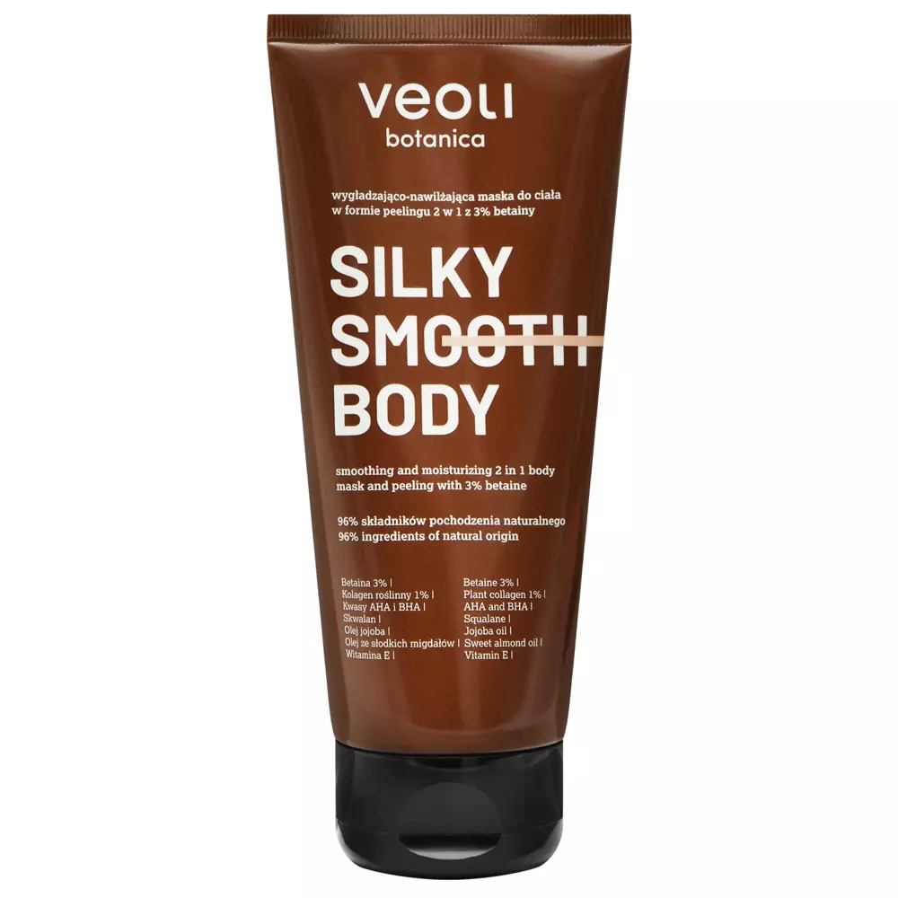 Veoli Botanica - Silky Smooth Body - Vyhlazující a hydratační tělová maska ve formě peelingu 2v1 - 180 ml