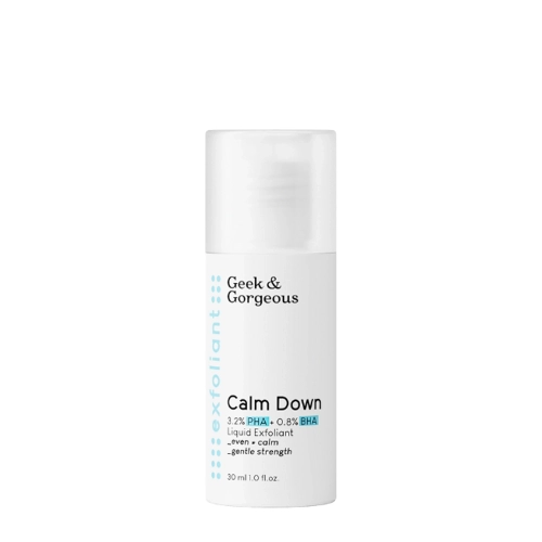 Geek & Gorgeous - Calm Down - Jemný peeling pro citlivou pleť s PHA a BHA kyselinami - 30 ml