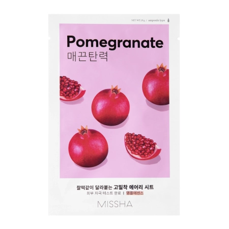Missha - Airy Fit Sheet Mask - Pomegranate - Textilní maska s extraktem z granátového jablka - 19 g