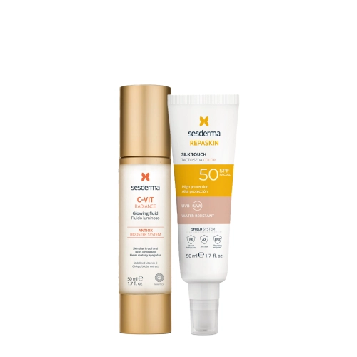 sesderma - C-VIT Radiance + Repaskin Silk Touch Color SPF50 - Sada produktů na obličej - Rozjasňující krém 50ml + Tónovací krém 50ml
