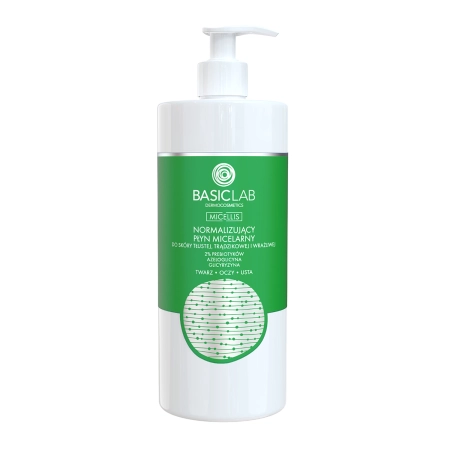 BasicLab - Micellis - Normalizující micelární voda pro mastnou, aknózní a citlivou pleť - 500 ml