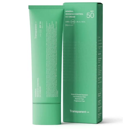 Transparent Lab - Mineral Redness Control CC Cream - Tónovací krém s SPF 50 redukující zarudnutí - 45 ml