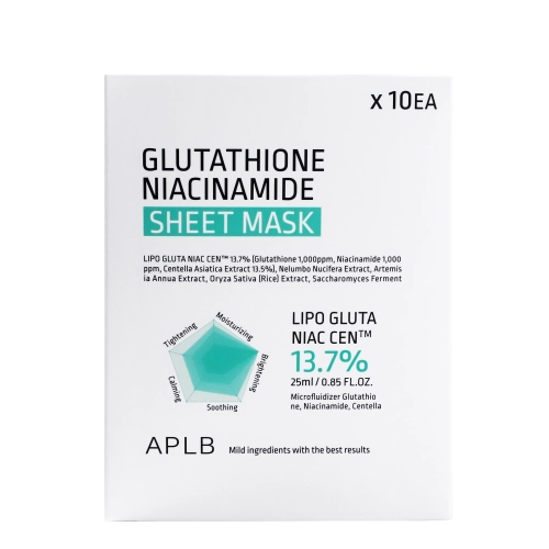 APLB - Glutathione Niacinamide Sheet Mask Set - Sada rozjasňujících pleťových masek v plátýnku  - 10x25ml