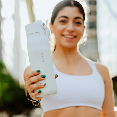 LARQ - Bottle Swig Top - Termická láhev se slámkou - Granite White - 680 ml