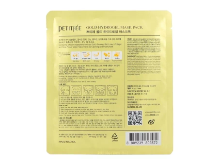 Petitfee - Gold Hydrogel Mask Pack - Hydrogelová pleťová maska s obsahem zlata a ženšenu - 32 g