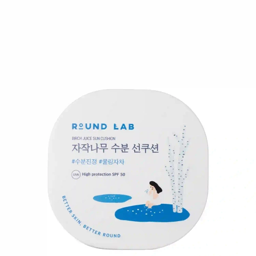 Round Lab - Birch Juice Moisturizing Sun Cushion SPF50 - Hydratační krém na opalování s březovou šťávou - 15 g