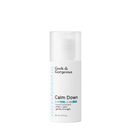 Geek & Gorgeous - Calm Down - Jemný peeling pro citlivou pleť s PHA a BHA kyselinami - 30 ml