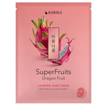 KORIKA - Superfruits Calming Sheet Mask Dragon Fruit - Zklidňující plátýnková maska na obličej - 1 ks/25 g