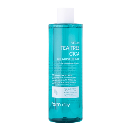 Farmstay - Vegan Tea Tree Cica Relaxing Toner - Relaxační tonikum s čajovníkem a Cica - 400 ml