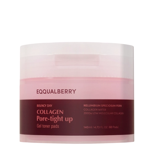 EQQUALBERRY - Collagen Pore Tight Up Gel Toner Pad - Tampónky na obličej pro stažení pórů -60ks/140ml