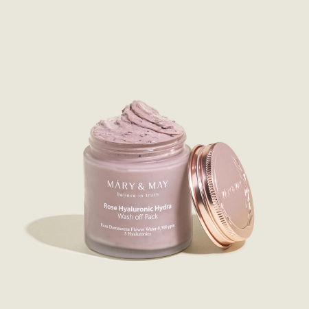 Mary&May - Rose Hyaluronic Hydra Wash off Pack - Hydratační maska s jílem - 125 g