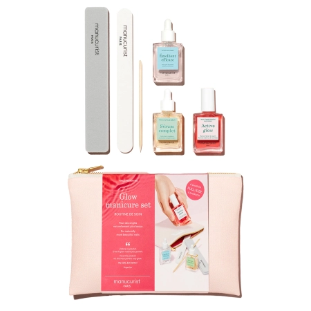 Manucurist - Soin - Glow Manicure Set - Sada na manikúru – Produkt na nehtovou kůžičku 15 ml + Lak na nehty 15 ml + Sérum 15 ml