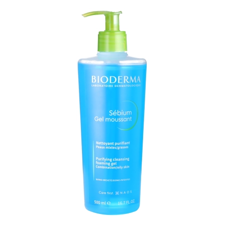 Bioderma - Sebium - Moussant Gel - Antibakteriální čisticí gel pro aknózní pleť - 500 ml