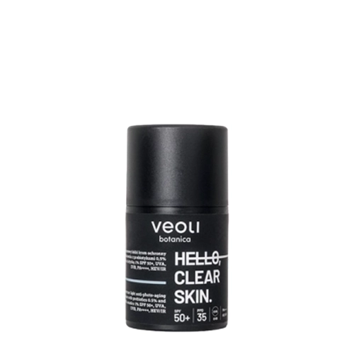 Veoli Botanica - Hello, Clear Skin - Širokopásmový lehký ochranný krém proti fotostárnutí SPF 50+, UVA, UVB, PA++++, HEV/IR - 50 ml