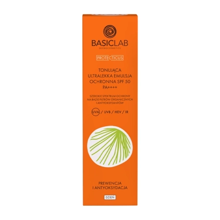 BasicLab - Tónovací ultralehká ochranná emulze SPF50 PA ++++ - 40 ml