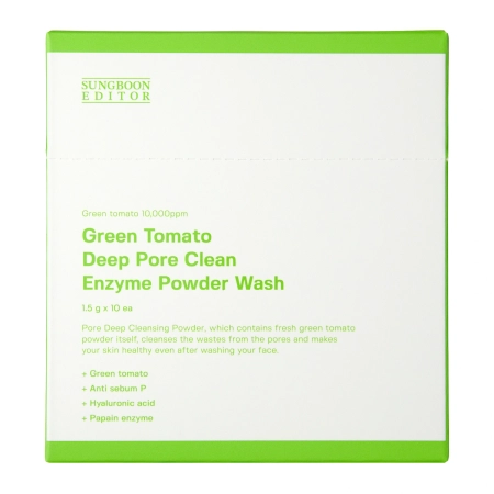 Sungboon Editor - Green Tomato Deep Pore Clean Enzyme Powder Wash - Hluboce čistící enzymatický pudr - 10x1,5 g