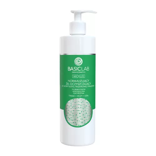 BasicLab - Micellis - Normalizující mycí gel pro mastnou, aknózní a citlivou pleť - 300 ml