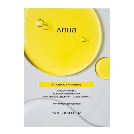 Anua - Green Lemon Vita C Blemish Serum Mask - Rozjasňující pleťová maska - 1ks/25ml