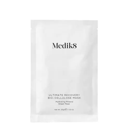 Medik8 - Ultimate Recovery Bio-Cellulose Mask - Hydratační minerální plátýnková maska - Regenerační a zklidňující masky na obličej s kyselinou hyaluronovou - 6 kusů