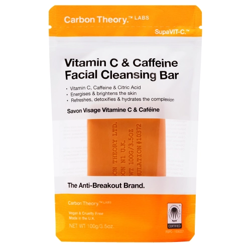 Carbon Theory - SupaVIT-C Facial Cleansing Bar Vitamin C & Caffeine - Čistící mýdlo s vitamínem C a kofeinem - 100 g
