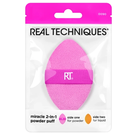 Real Techniques - Miracle Powder Puff - Dvouvrstvá houbička na nanášení make-upu a pudru - 1 ks