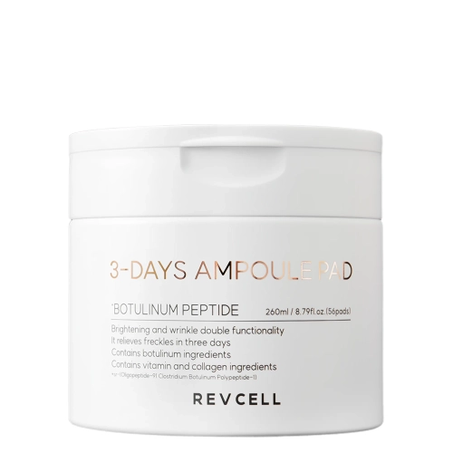 REVCELL - 3-Days Ampule Pad - Zpevňující a hydratační vatové tampóny na obličej - 56 ks/260 ml