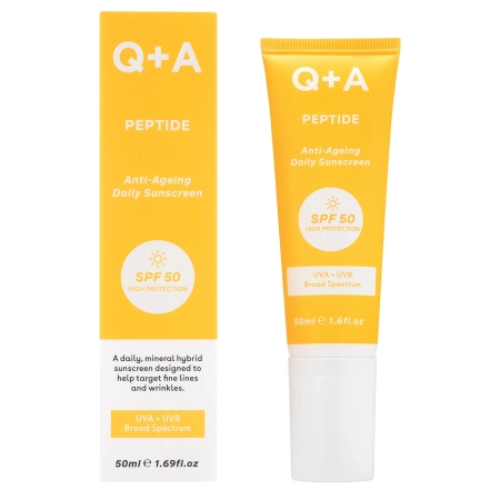 Q+A - Peptide SPF50 Anti-Ageing Facial Sunscreen - Proti vráskám krém na obličej s peptidem a SPF50 - 50 ml