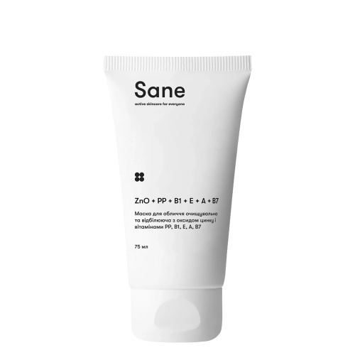 Sane - Cleansing And Whitening Mask - Čisticí a rozjasňující maska s oxidem zinečnatým a vitamíny - 75 ml