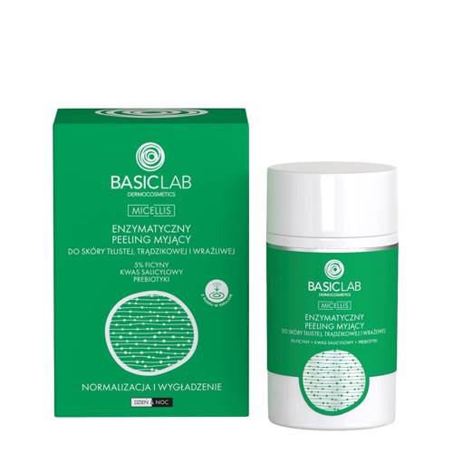 BasicLab - Micellis - Enzymatický čisticí peeling pro mastnou, aknózní a citlivou pleť - 35 g