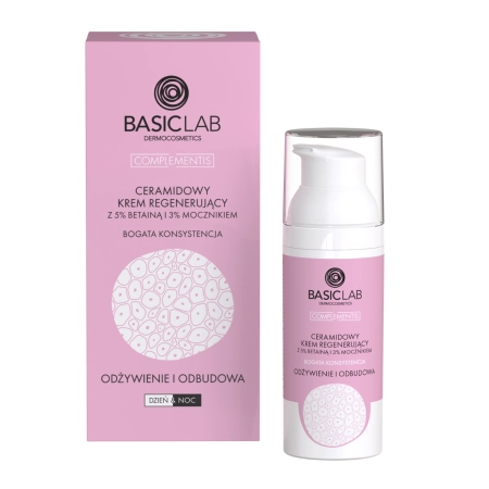 BasicLab - Complementis - Výživa a obnova - Regenerační krém s ceramidy, betainem a ureou - bohatá konzistence - 50 ml