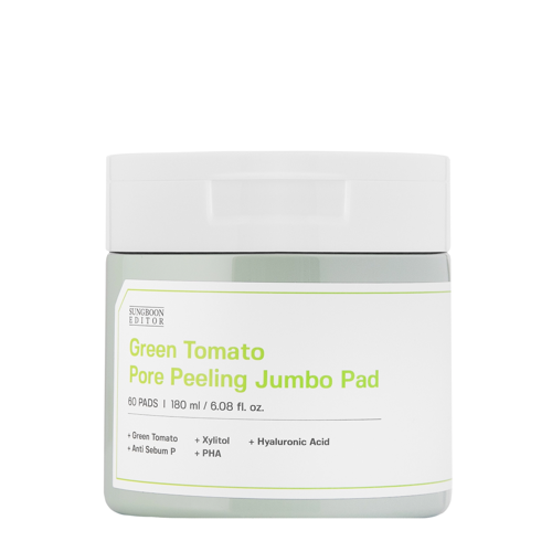 Sungboon Editor - Green Tomato Pore Peeling Jumbo Pad - Peelingové polštářky na obličej - 60ks/180ml
