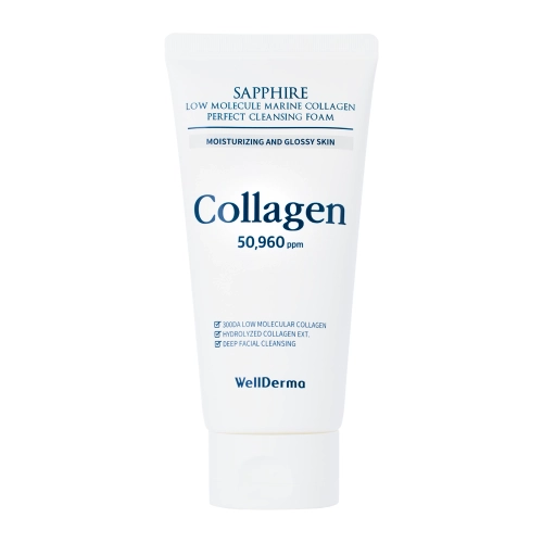 WellDerma - Sapphire Low Molecule Collagen Perfect Cleansing Foam - Čisticí pěna na obličej - 150 ml