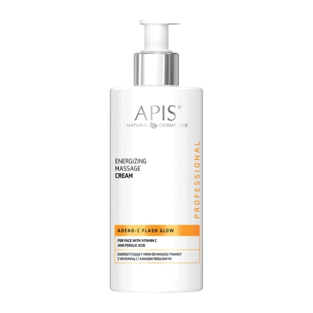Apis - Adeno C Flash Glow - Energizující masážní krém na obličej s vitaminem C a kyselinou ferulovou - 300 ml