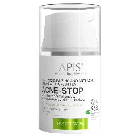 Apis - Home Terapis - Acne-Stop - Light Normalizing and Anti-Acne Cream with Green Tea - Lehký normalizační krém proti akné se zeleným čajem - 50 ml
