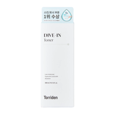 Torriden - Dive-In - Low Molecule Hyaluronic Acid Toner - Zklidňující a hydratační tonikum s kyselinou hyaluronovou a panthenolem - 300 ml