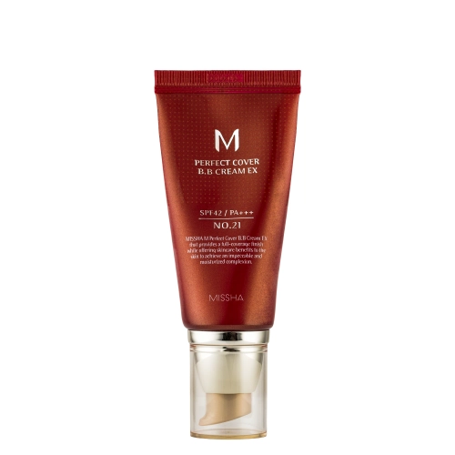 Missha - M Perfect Cover BB Cream SPF42/PA+++ - Krycí BB krém s UV filtrem - No.21 Light Beige - 50 ml