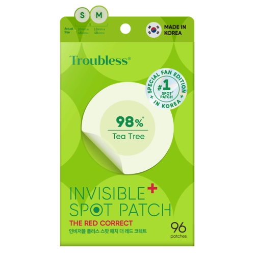 Troubless - Invisible Plus Spot Patch The Red Correct - Náplasti redukující zarudnutí - 96 ks