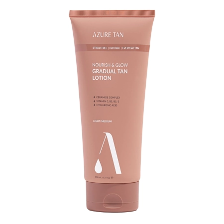  Azure Tan - Nourish & Glow Gradual Tan Lotion - Tělové mléko pro postupné opalování - Light/Medium - 200 ml 