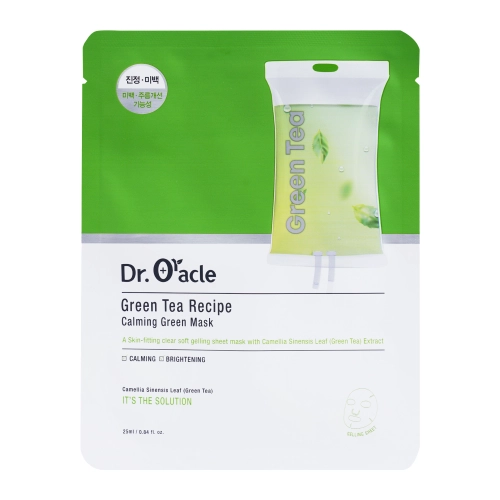 Dr.Oracle - GreenTea Recipe Calming Green Mask - Zklidňující maska se zeleným čajem - 1ks/25ml