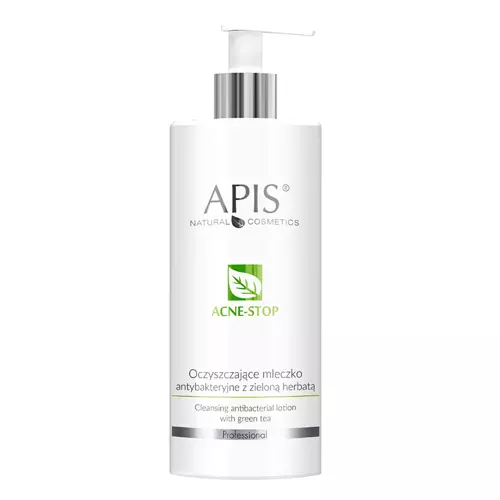 Apis - Professional - Acne-Stop - Cleansing Antibacterial Lotion with Green Tea - Odličovací mléko se zeleným čajem - 500 ml