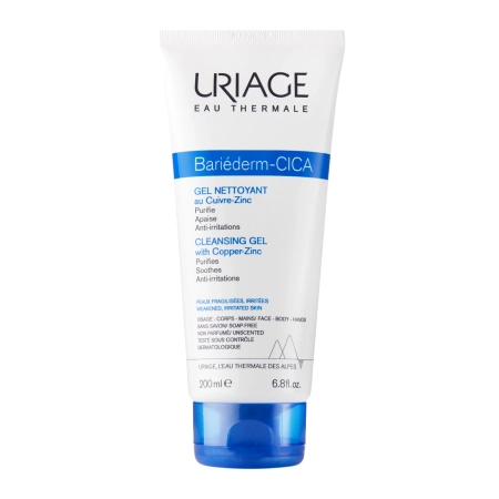 Uriage - Bariederm Cica - Čisticí gel s glukonátem měďnatým a zinečnatým - 200 ml