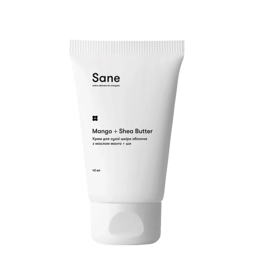 Sane - Mango + Shea Butter - Krém na suchou pleť s mangem a bambuckým máslem - 40 ml
