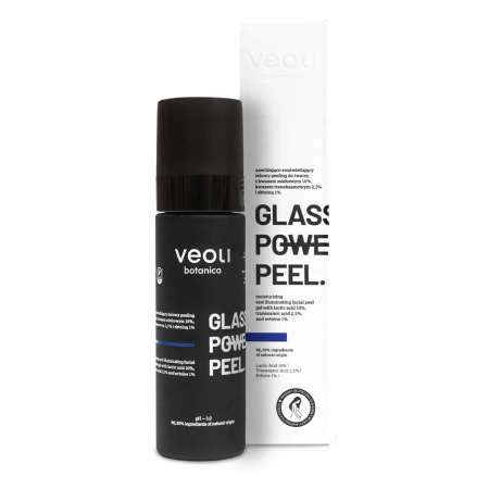 Veoli Botanica - Glass Skin Power Peel - Hydratační a rozjasňující gelový peeling na obličej - 30 ml